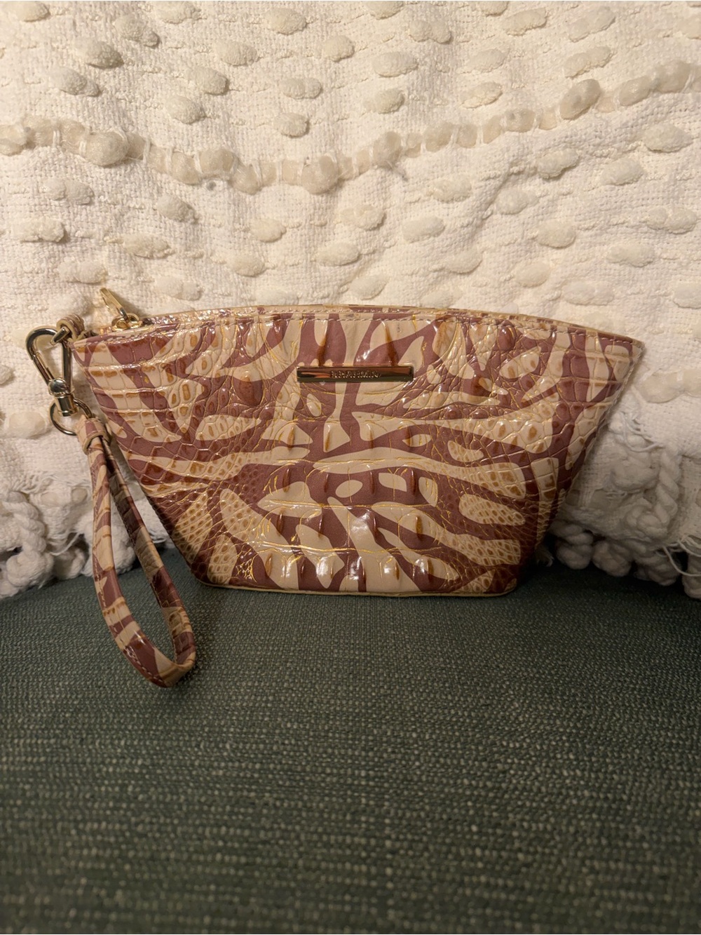 Brahmin Ariana Croc Embossed Leather Wristlet